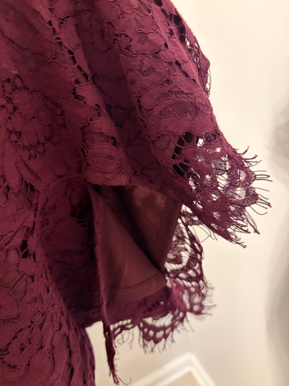 Sleeveless Lace Sheath Dress in Burgundy - Picture 9 of 9